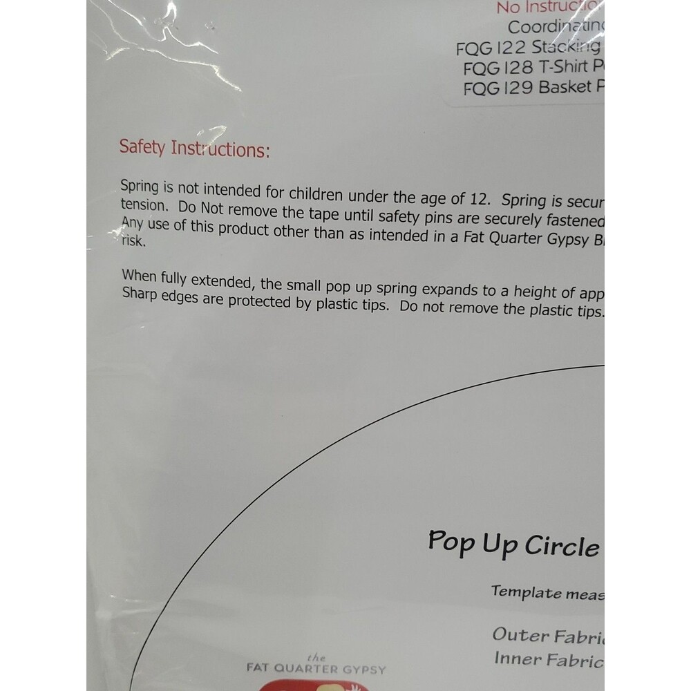 Fat Quarter‎ Gypsy - Large Pop-Up Refill/FQG124/10.5" Diameter/Template Included - Picture 8 of 14